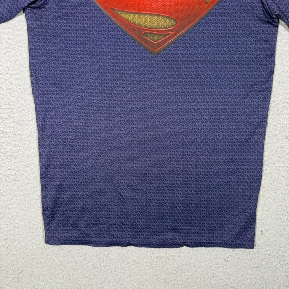 Under Armour Shirt Mens Large Blue Superman Compression Performance Stretch Gym - Picture 3 of 11